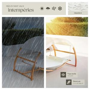 HAMAC JARDIN bois, 2 places avec toit amovible