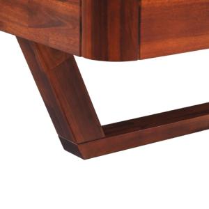 Ensemble lit et tables chevet design en acacia laqué, 180 x 200 cm, OTTAWA