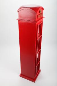 Meuble design cabine téléphonique range CD, 130 cm, bois massif