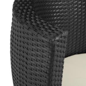 SALON jardin aluminium et résine tressée noir (4 pièces)