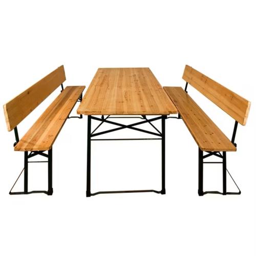 TABLE avec banc en bois pliante, style brasserie, 180 cm