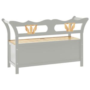 BANC en bois GRIS, avec coffre de rangement intégré