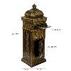 Boîte aux lettres colonne, Antique, fonte d'aluminium, or