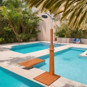 DOUCHE extérieur en bois exotique