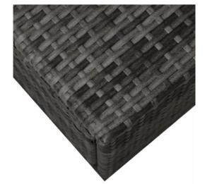 Salon de jardin canapé avec auvent, résine tressée, gris