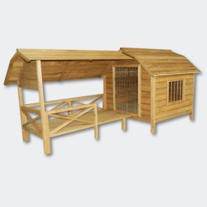 NICHE XXL pour chien, avec terrasse, en bois