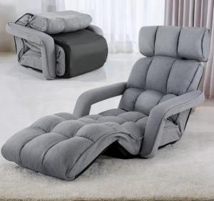 CHAISE LONGUE, multi positions, pliable, grise