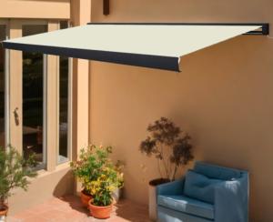 STORE BANNE coffre intégral 4 x 3 M motorisé, anthracite, beige