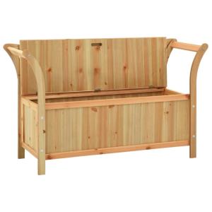 BANC en bois naturel, avec coffre de rangement intégré