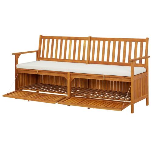 BANC de jardin, en acacia, 170 cm avec coffre de rangement