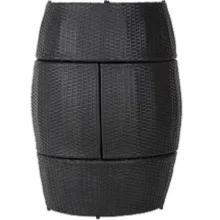 SALON jardin aluminium et résine tressée noir (4 pièces)