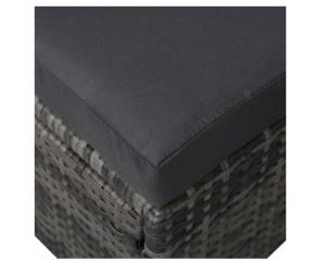 Salon de jardin canapé avec auvent, résine tressée, gris