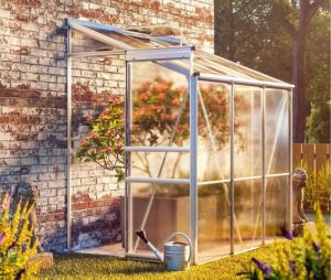 Serre de jardin 2,4 m² -  abri adossable en polycarbonate aluminium