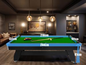 BILLARD PRO 8 Ft, 245 cm, Bois noir, tapis vert