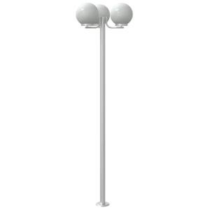 Lampadaires d'extérieur inox, moderne, 3 globes, 220 cm, lot de 2