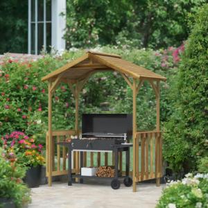 ABRI extérieur en bois massif, pour barbecue