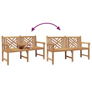 Banc de jardin 150 cm, avec tablette, en teck massif