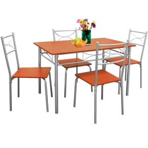 Salle à manger, table et 4 chaises, 4 coloris