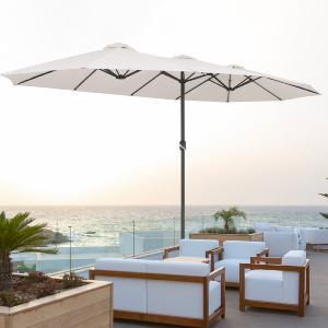 PARASOL géant Aluminium, 270 x 460 cm, 7 coloris de toile