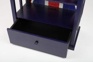 MEUBLE rangement design "Anglais" bois massif, look rétro, bleu, 150 cm